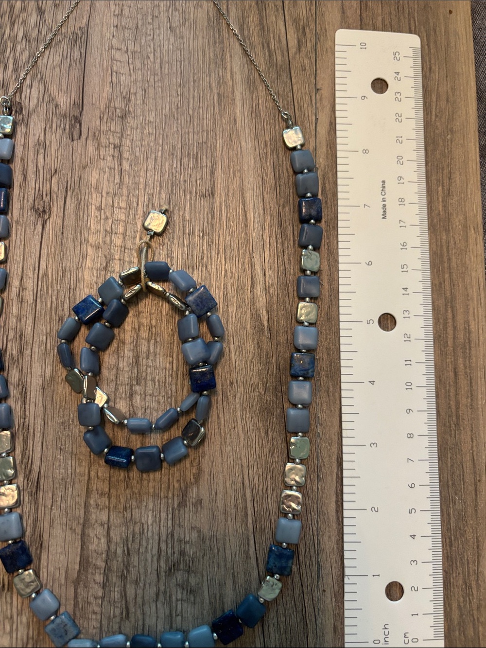 J. Jill Blue and Gold Tone Beaded Necklace with Bracelet - Picture 5 of 6